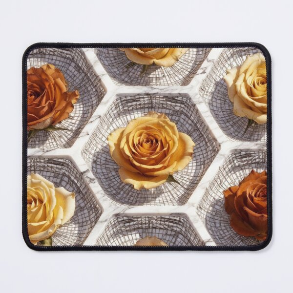 Item preview, Golden Roses Geometric Honeycomb Seamless Pattern designed and sold by IntelliMindDesigns.