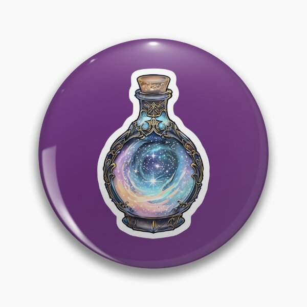 Item preview, Magical Potion Bottle with Cosmic Galaxy and Crystals designed and sold by 77Clover.
