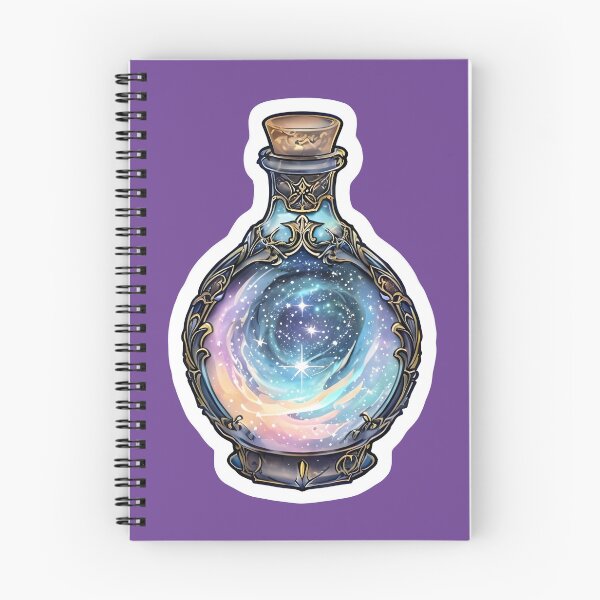 Item preview, Magical Potion Bottle with Cosmic Galaxy and Crystals designed and sold by 77Clover.