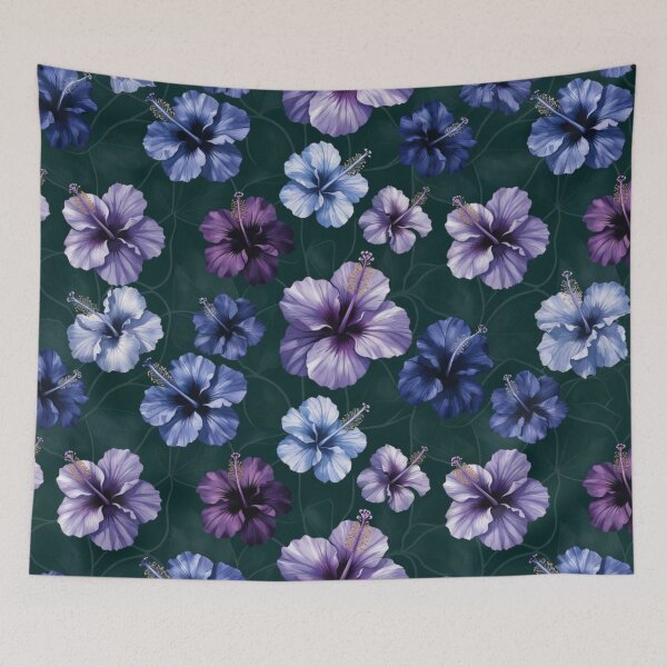 Item preview, Delicate Blue and Purple Wildflower Pattern designed and sold by IntelliMindDesigns.