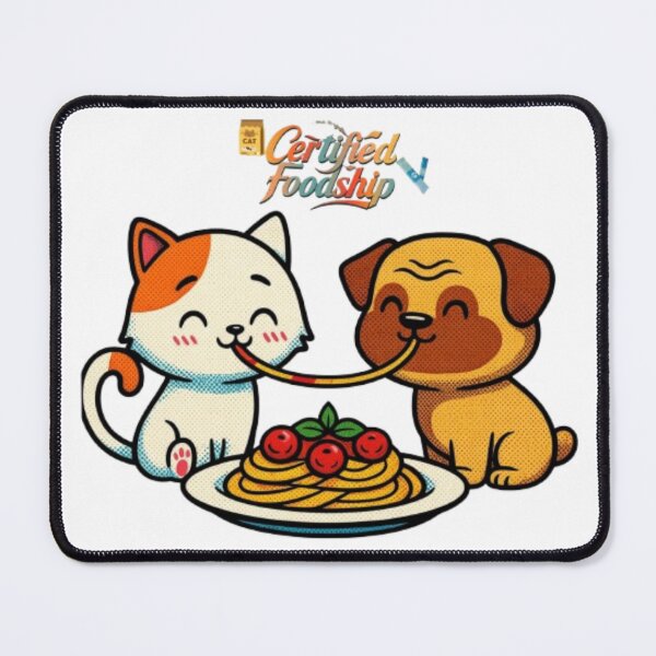 Item preview, Certified Foodship Cute Cat and Dog Spaghetti Date Graphic designed and sold by Miheerala.