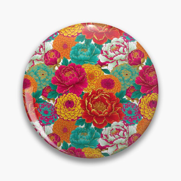 Item preview, Vibrant Maximalist Boho Floral Pattern With Peony And Chrysanthemum designed and sold by igraphixart.