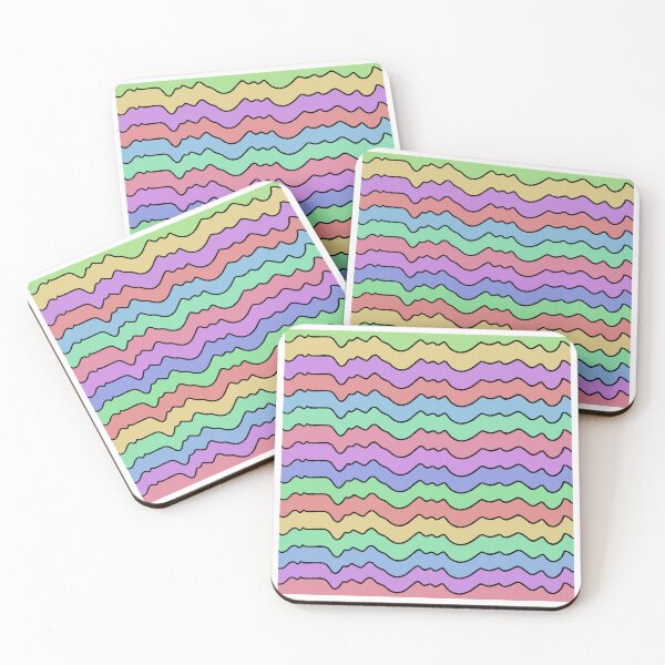 Item preview, Colorful Pastel Wavy Stripes Retro Abstract Pattern designed and sold by ubborn.