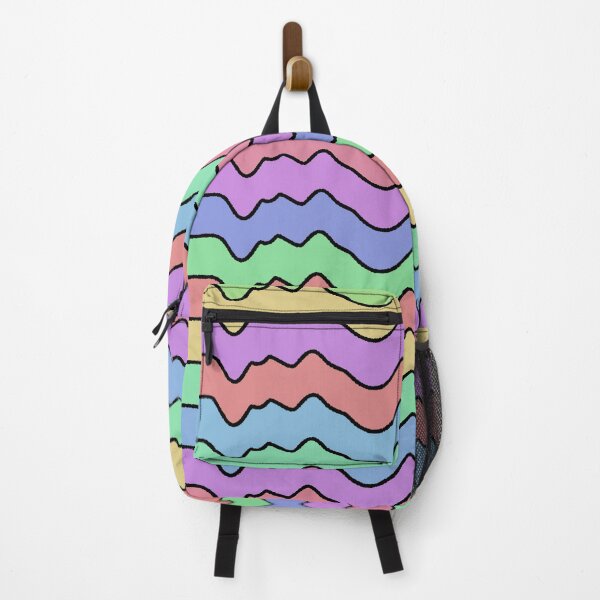 Item preview, Colorful Pastel Wavy Stripes Retro Abstract Pattern designed and sold by ubborn.