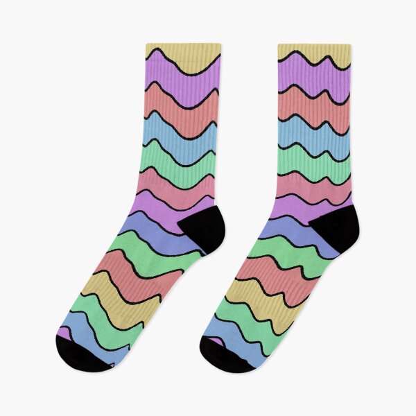 Item preview, Colorful Pastel Wavy Stripes Retro Abstract Pattern designed and sold by ubborn.