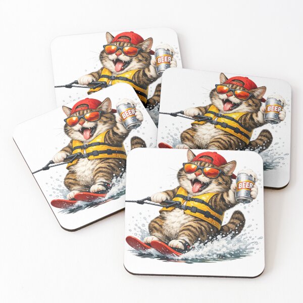 Item preview, Cat Skiing with beer designed and sold by SeanTee.