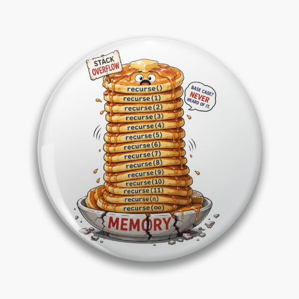 Item preview, Stack Overflow Pancakes – Recursive Programmer designed and sold by InkPixell.