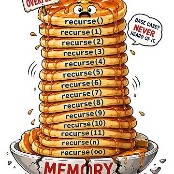 Artwork thumbnail, Stack Overflow Pancakes – Recursive Programmer by InkPixell