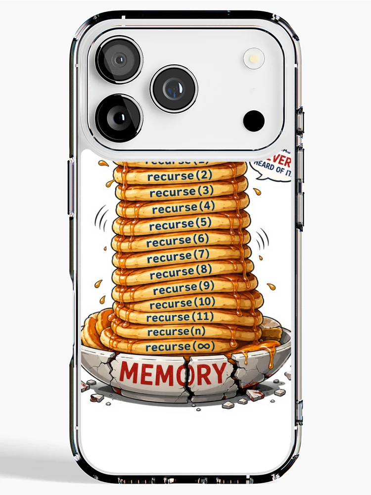 Thumbnail 1 of 5, iPhone Case, Stack Overflow Pancakes – Recursive Programmer designed and sold by InkPixell.