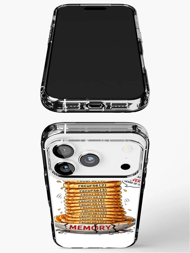Thumbnail 3 of 5, iPhone Case, Stack Overflow Pancakes – Recursive Programmer designed and sold by InkPixell.