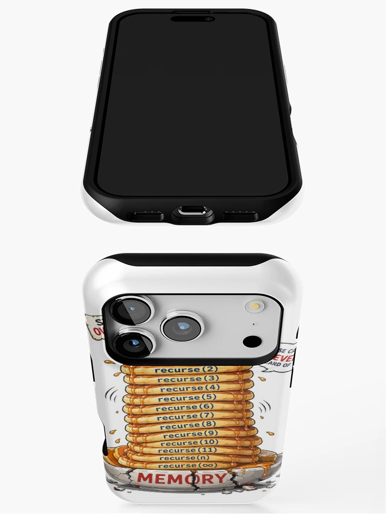 Thumbnail 3 of 4, iPhone Case, Stack Overflow Pancakes – Recursive Programmer designed and sold by InkPixell.