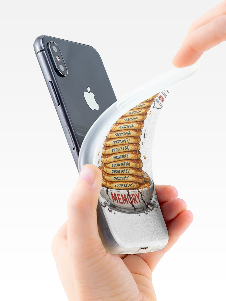 Thumbnail 4 of 5, iPhone Case, Stack Overflow Pancakes – Recursive Programmer designed and sold by InkPixell.