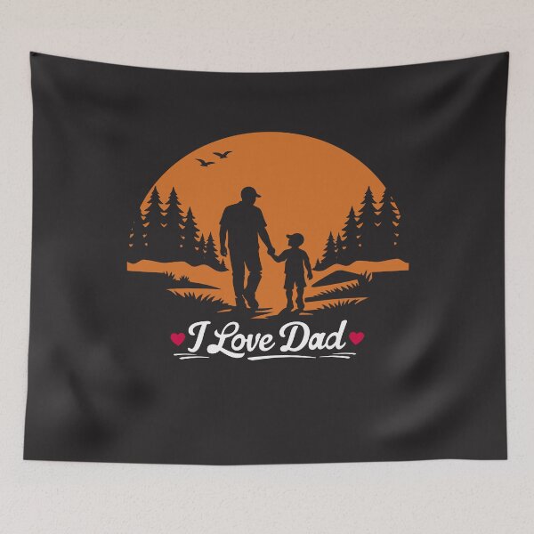 Item preview, I Love Dad – Retro Sunset Silhouette Poster designed and sold by AtonuHaque.