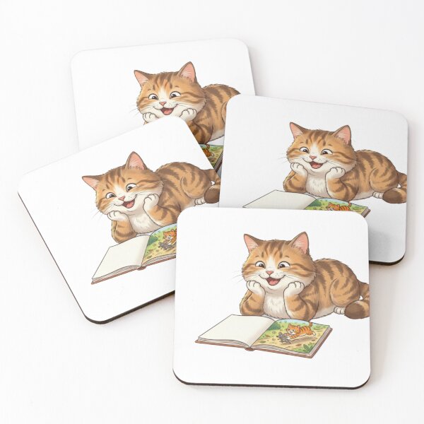 Item preview, Adorable Tabby Cat Reading a Picture Book designed and sold by Artgirldhanya.