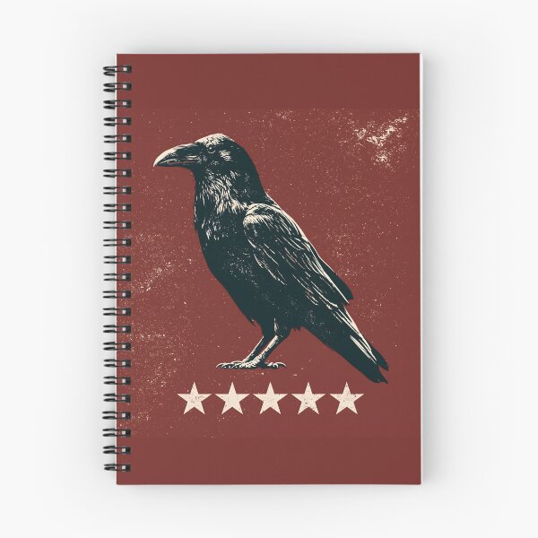 Item preview, Black Raven 5 Stars Emblem Logo On Red Background designed and sold by GrinGalore.
