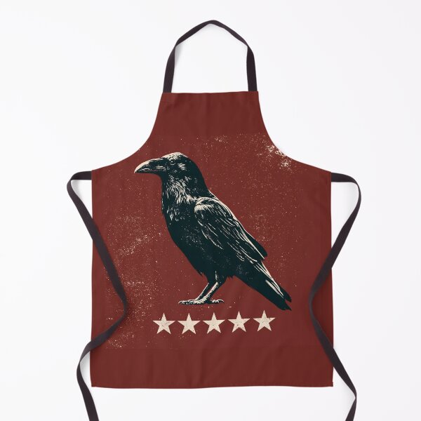 Item preview, Black Raven 5 Stars Emblem Logo On Red Background designed and sold by GrinGalore.