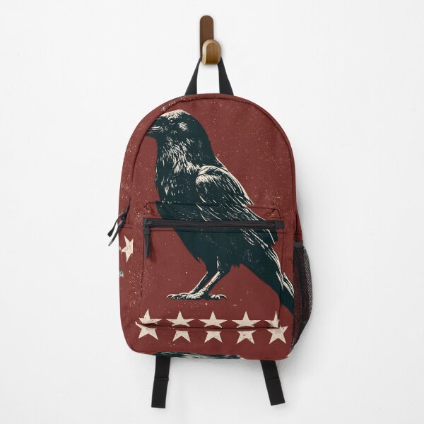 Item preview, Black Raven 5 Stars Emblem Logo On Red Background designed and sold by GrinGalore.
