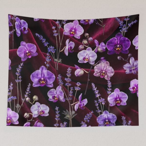 Item preview, Deep Purple Orchid Floral Seamless Pattern designed and sold by IntelliMindDesigns.
