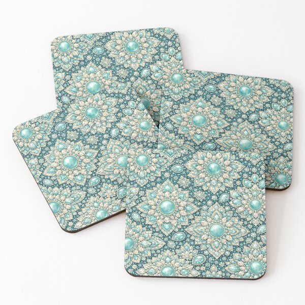 Item preview, Gemstone Mandala Pattern Series teal  designed and sold by Dreamweaver Mandalas.