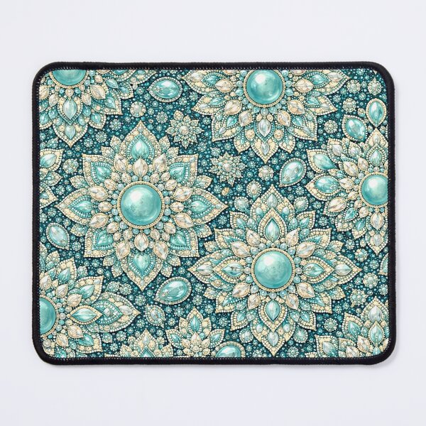 Item preview, Gemstone Mandala Pattern Series teal  designed and sold by ElexisND.