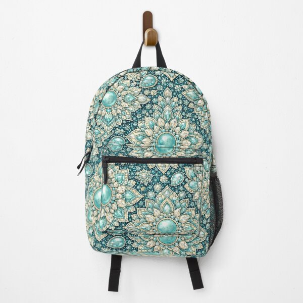 Item preview, Gemstone Mandala Pattern Series teal  designed and sold by ElexisND.