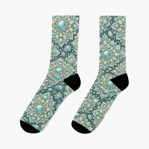 Item preview, Gemstone Mandala Pattern Series teal  designed and sold by ElexisND.