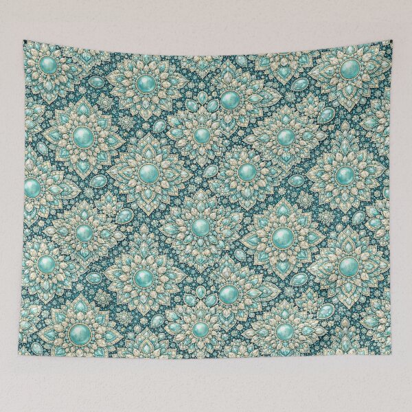 Item preview, Gemstone Mandala Pattern Series teal  designed and sold by ElexisND.