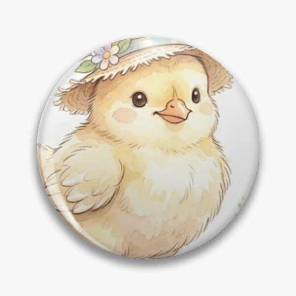 Item preview, Tiny Hat, Big Dreams – Cute Baby Chick Watercolor Farm Illustration designed and sold by VibeQuill.