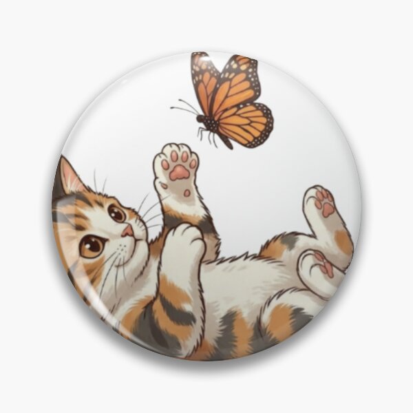 Item preview, Playful Calico Kitten Catching a Butterfly designed and sold by Artgirldhanya.
