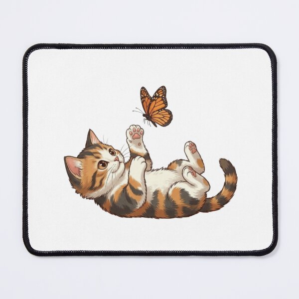 Item preview, Playful Calico Kitten Catching a Butterfly designed and sold by Artgirldhanya.
