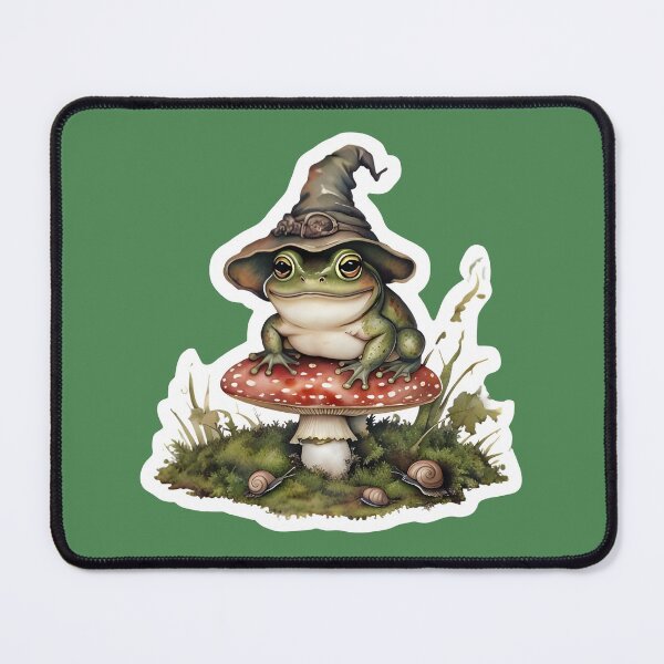 Item preview, Cute Frog Wizard on Amanita Mushroom designed and sold by 77Clover.
