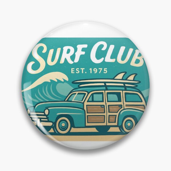 Item preview, Retro Surf Club Vintage Woody Wagon designed and sold by CREATIVO STUDIO.