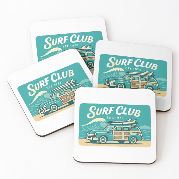 Item preview, Retro Surf Club Vintage Woody Wagon designed and sold by CREATIVO STUDIO.