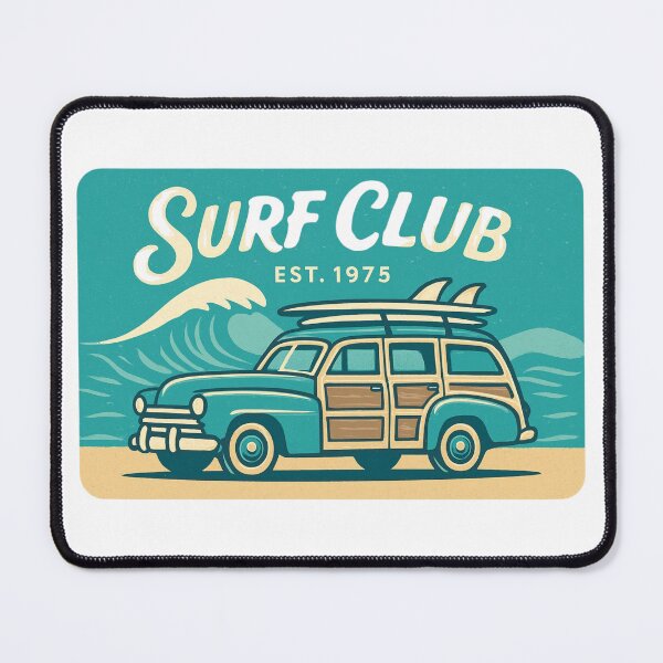 Item preview, Retro Surf Club Vintage Woody Wagon designed and sold by CREATIVO STUDIO.