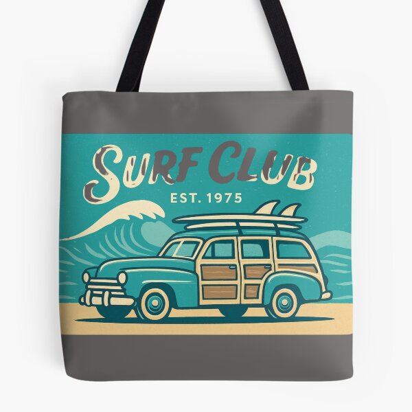 Item preview, Retro Surf Club Vintage Woody Wagon designed and sold by CREATIVO STUDIO.