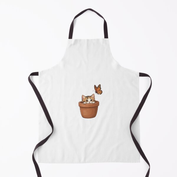 Item preview, Cute Kitten Peeking from Flower Pot with Butterfly designed and sold by Artgirldhanya.