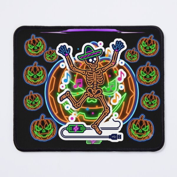 Item preview, Cyberpunk Neon Skull with Headphones - Glowing Gamer Grim Reaper Halloween Sticker designed and sold by alalame.