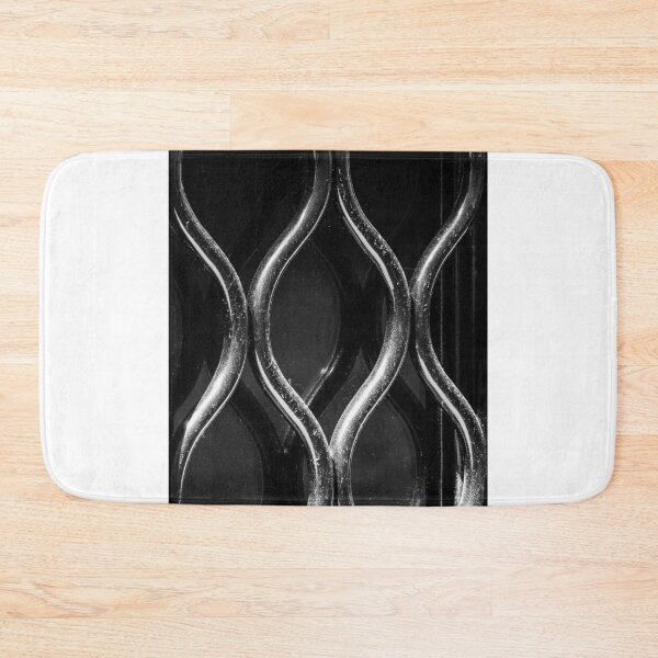 Item preview, Abstract Black and White Metal Gate Pattern With Wavy Bars and Reflective Texture designed and sold by Nmallia.