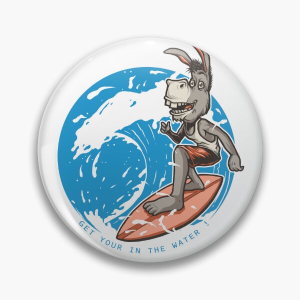 Item preview, Funny Surfing Donkey Mascot Ocean Wave T-Shirt Design designed and sold by BrewChef.