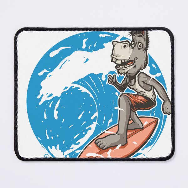 Item preview, Funny Surfing Donkey Mascot Ocean Wave T-Shirt Design designed and sold by BrewChef.