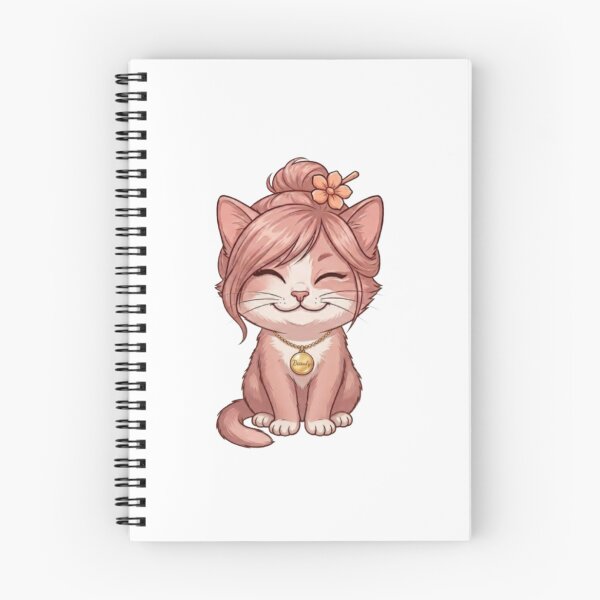 Item preview, Cute Girly Kitten with Pink Hair and Gold Necklace designed and sold by Artgirldhanya.