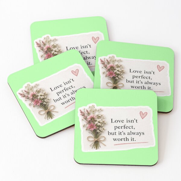 Item preview, Love Isnt Perfect But Its Always Worth It - Romantic Wildflower Sticker designed and sold by Scro-Ciob-Shop.