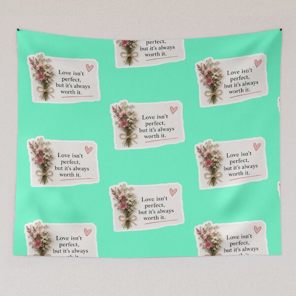 Item preview, Love Isnt Perfect But Its Always Worth It - Romantic Wildflower Sticker designed and sold by Scro-Ciob-Shop.