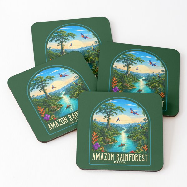 Item preview, Amazon Rainforest Vintage Travel Illustration designed and sold by HomeLivingCo.