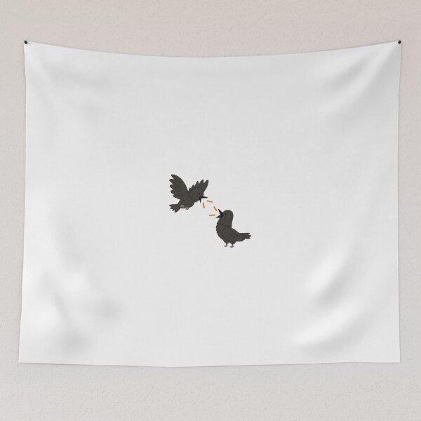 Aperçu de l'œuvre Cute Crows Communicating Minimalist Bird Illustration créée et vendue par DailyDoodlesBySumbul.