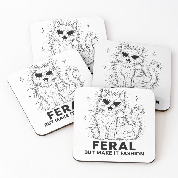 Item preview, Feral But Make It Fashion Cat designed and sold by ChatAlors.