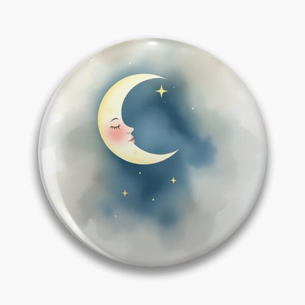 Item preview, Watercolor Celestial Sleeping Moon Nursery Decor designed and sold by Vida e Arte.