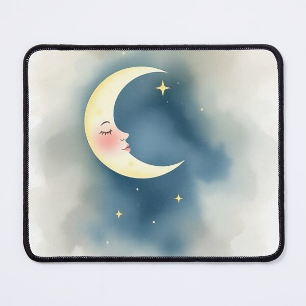 Item preview, Watercolor Celestial Sleeping Moon Nursery Decor designed and sold by Vida e Arte.