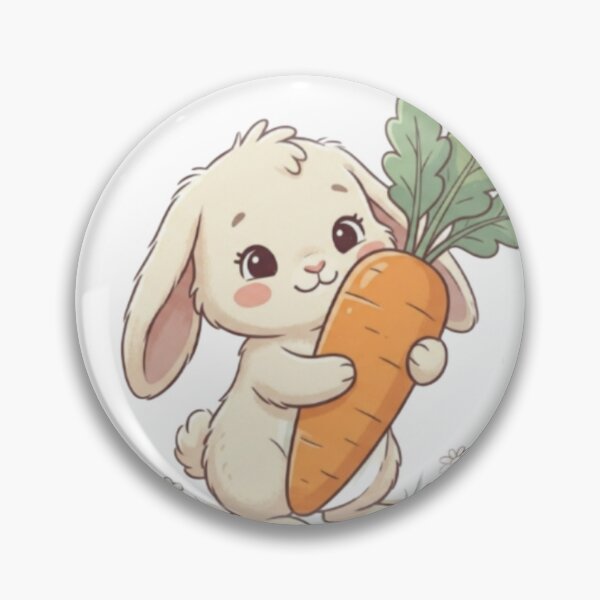 Item preview, ​Cute Little Bunny Holding a Big Carrot Illustration designed and sold by Artgirldhanya.