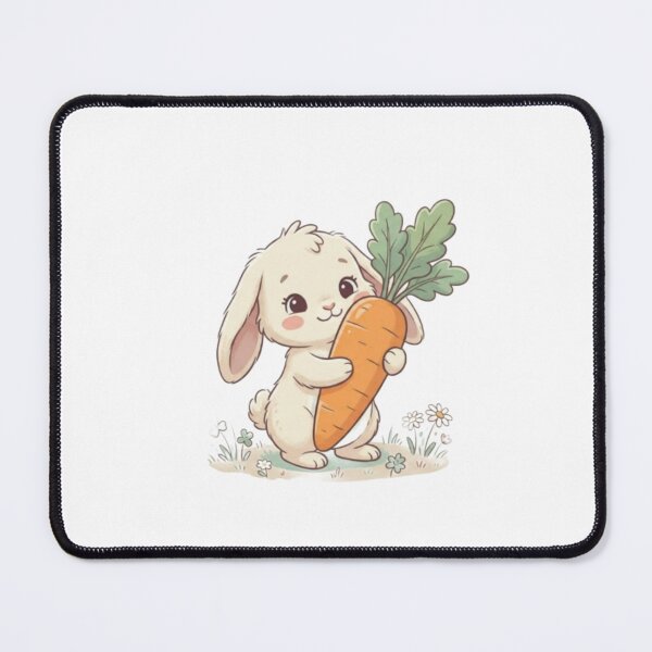 Item preview, ​Cute Little Bunny Holding a Big Carrot Illustration designed and sold by Artgirldhanya.